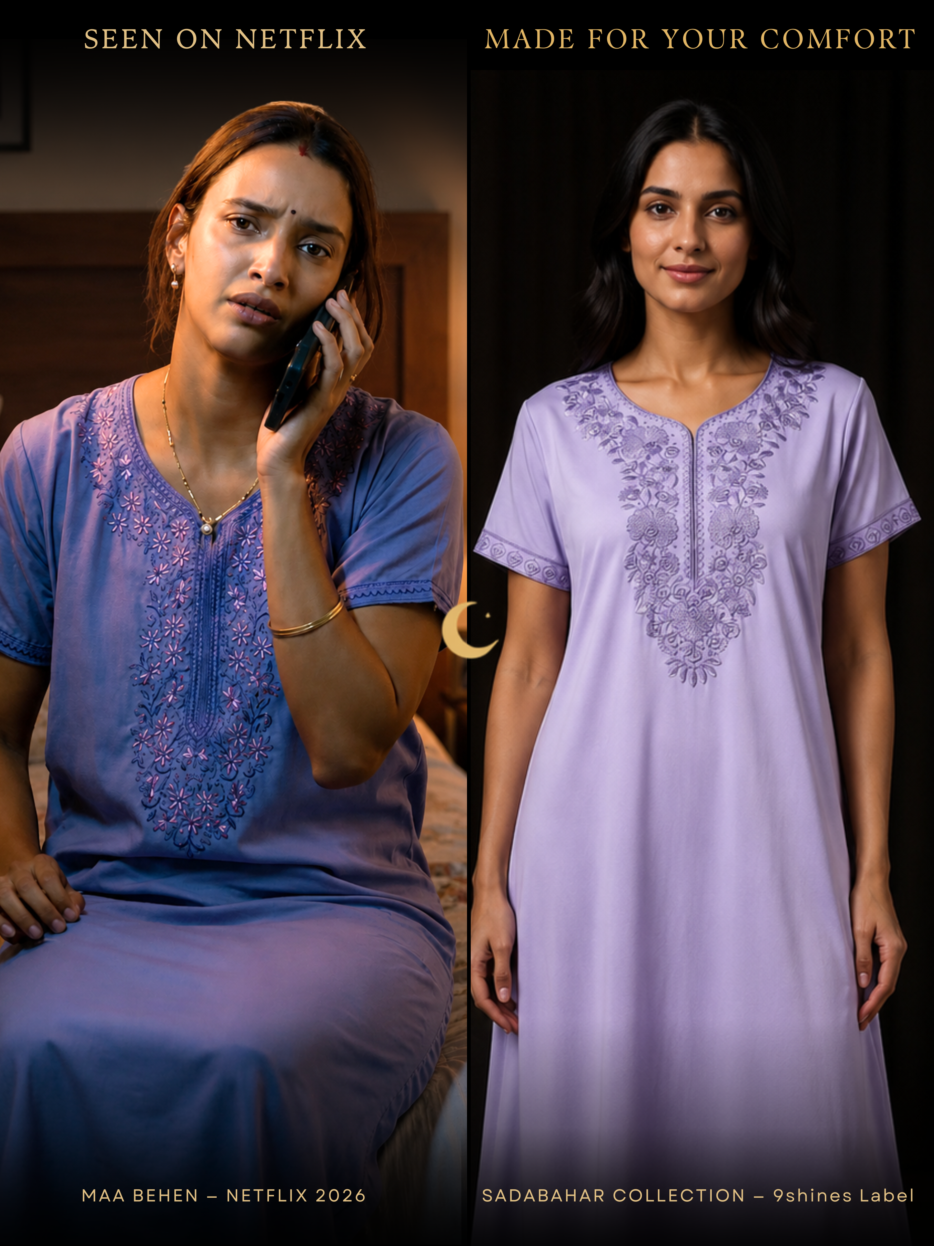 Shop Classy Peri Winkle Alpine Nighty For Women Online – 9shines label