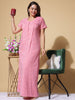 Rose Maternity Cotton Blend Nighty with Feeding Zips