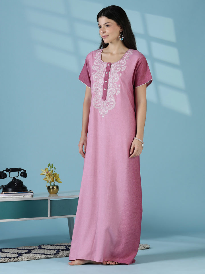 Whisper Rose Alpine Designer Nighty for Women Soft Comfort