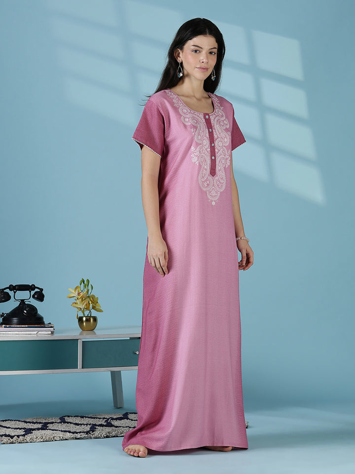 Whisper Rose Alpine Designer Nighty for Women Soft Comfort