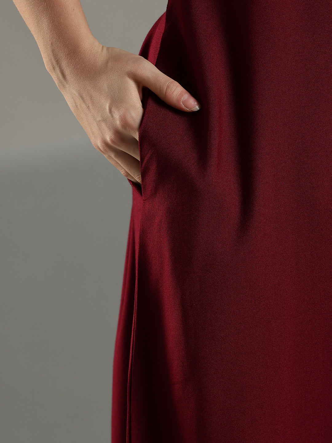 Ruby Red Embroidered Nighty for Women Stylish Cotton Blend