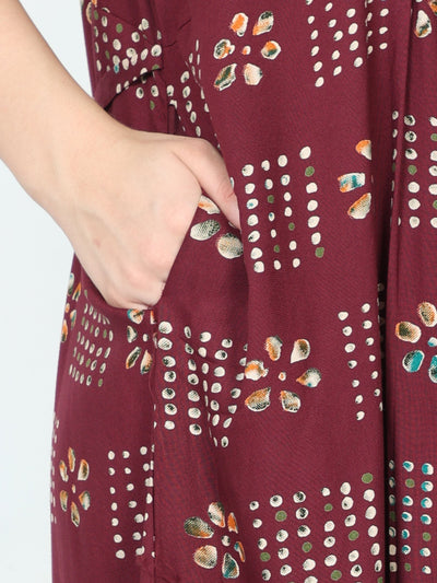 Rayon Maternity Feeding Nighty Wine