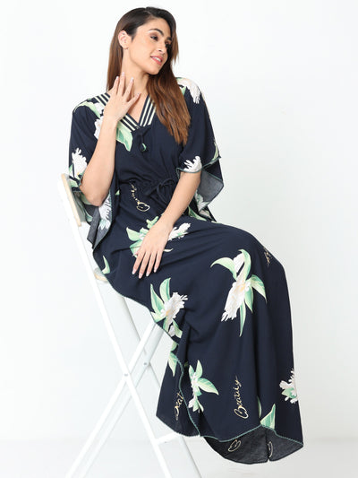 Rayon Kaftan Midnight Blue