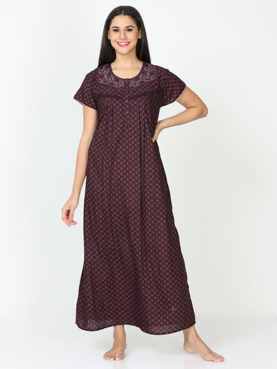 Polyester Viscose Designer Nighty Violet