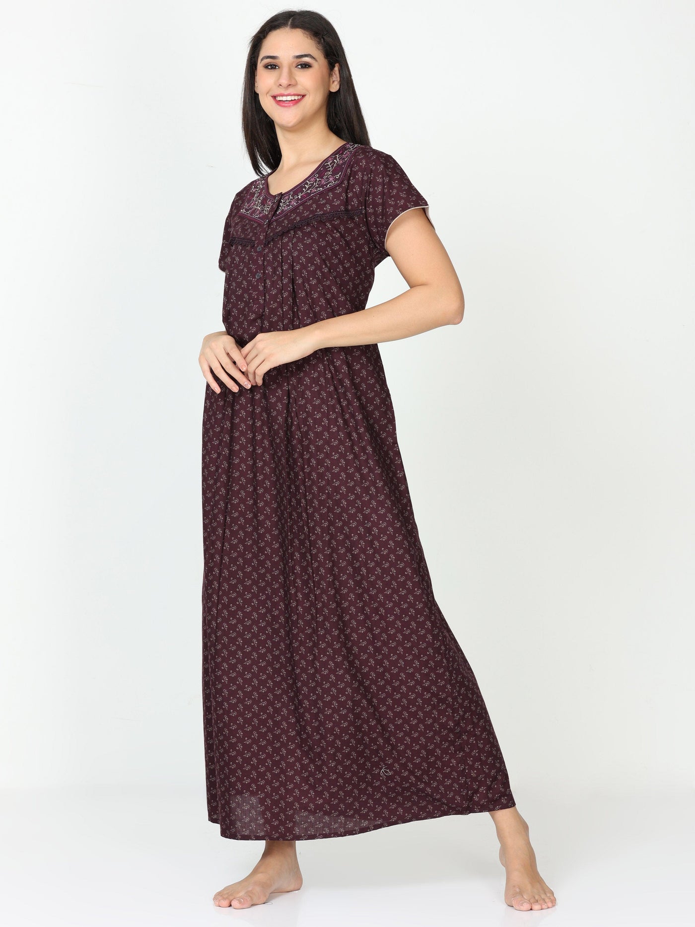 Polyester Viscose Designer Nighty Violet