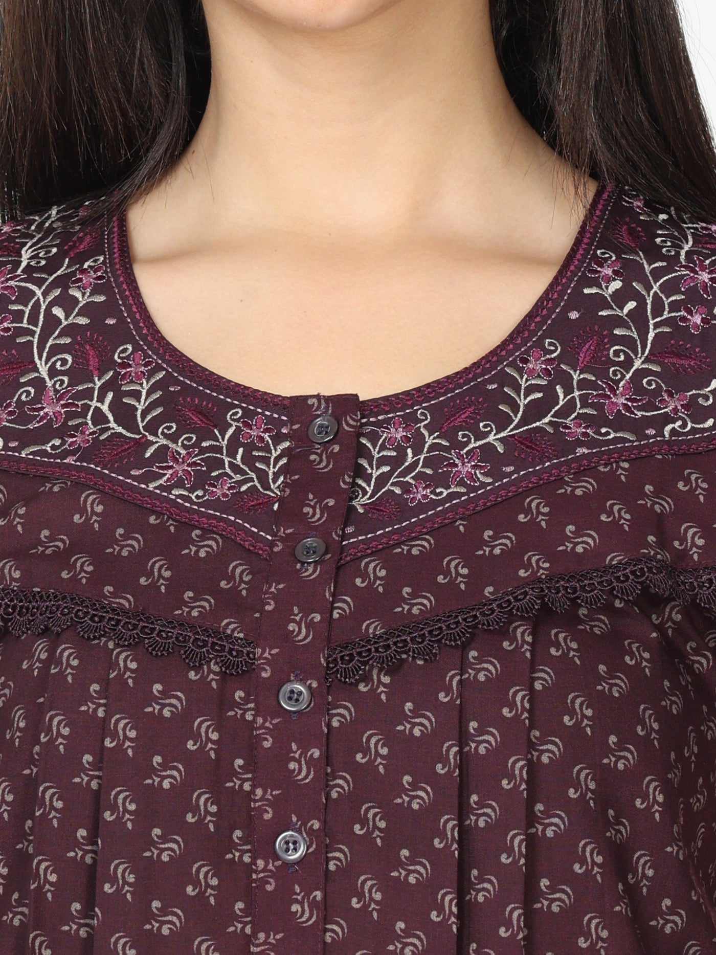 Polyester Viscose Designer Nighty Violet