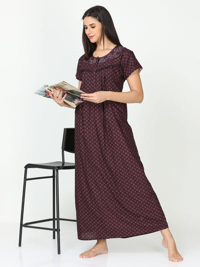 Polyester Viscose Designer Nighty Violet