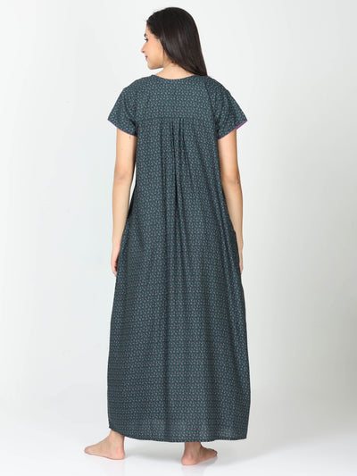 Polyester Viscose Designer Nighty Green