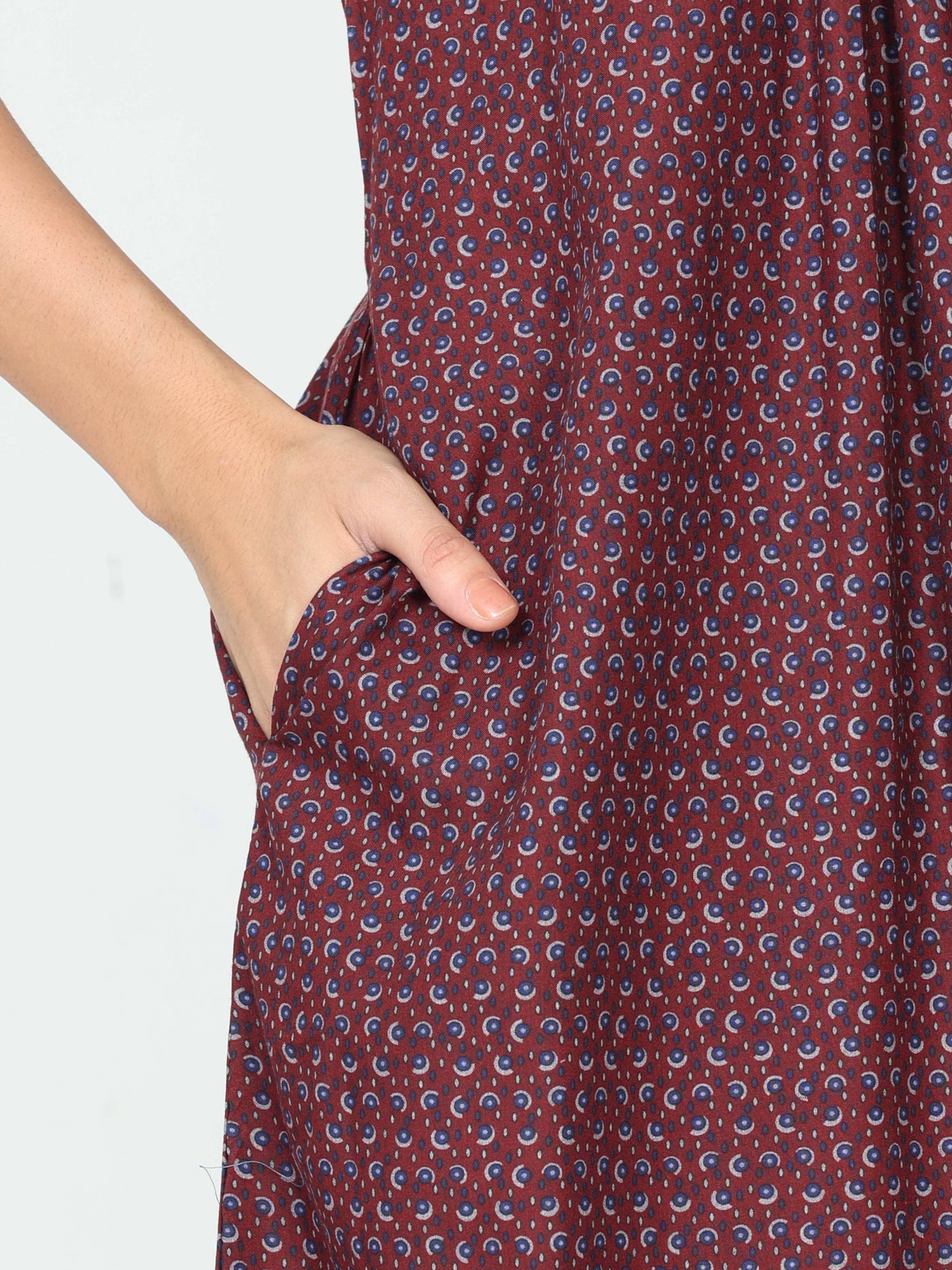 Polyester Viscose Designer Nighty Burgundy