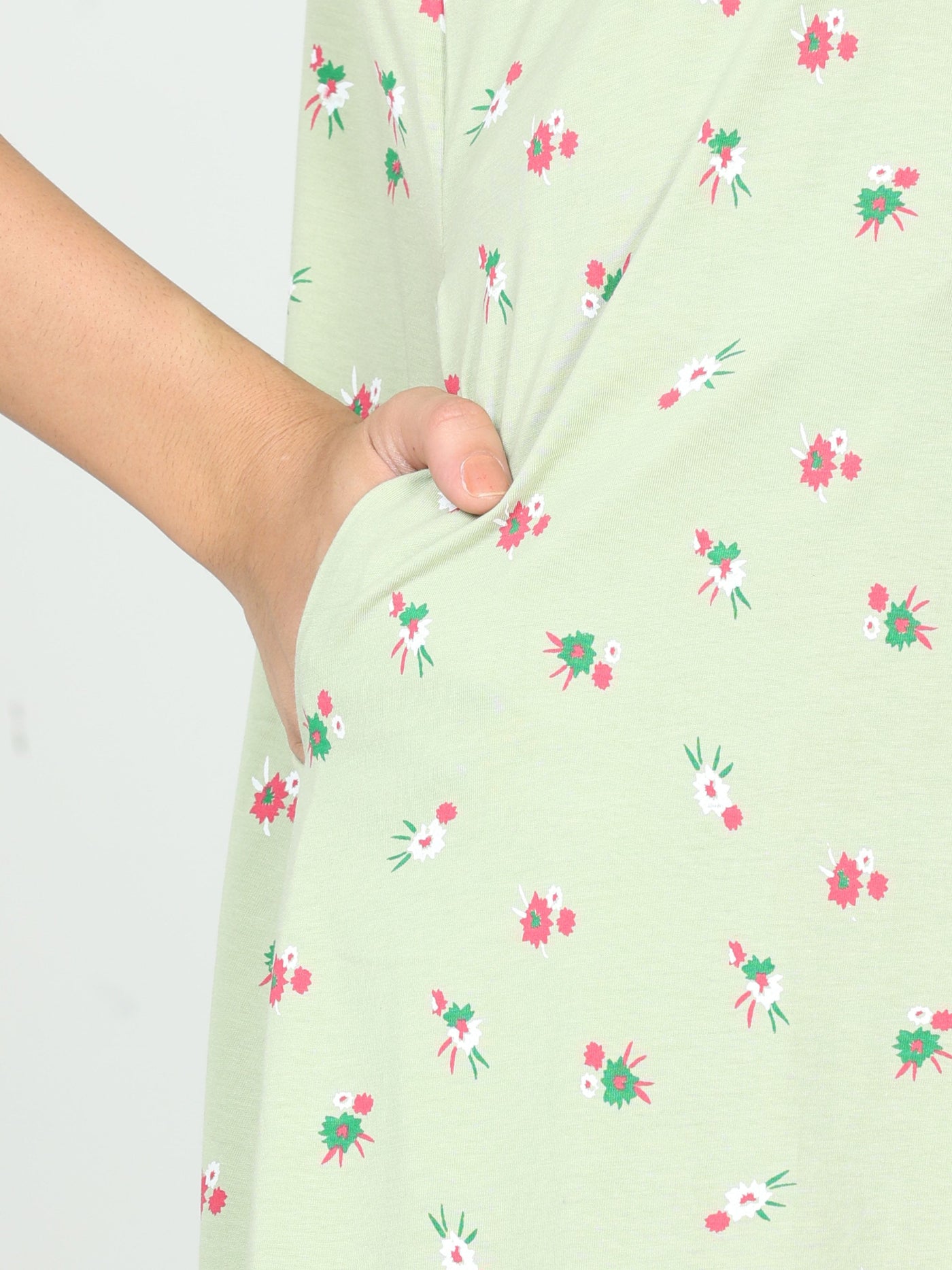 Cotton Blend Designer Nighty Mint Green