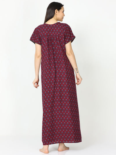 Alpine Maternity Feeding Nighty Dark Red