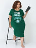 Green Hosiery Cotton Short Nighty Plus Size