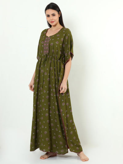 Alpine Designer Dark Green Kaftan