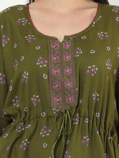 Alpine Designer Dark Green Kaftan