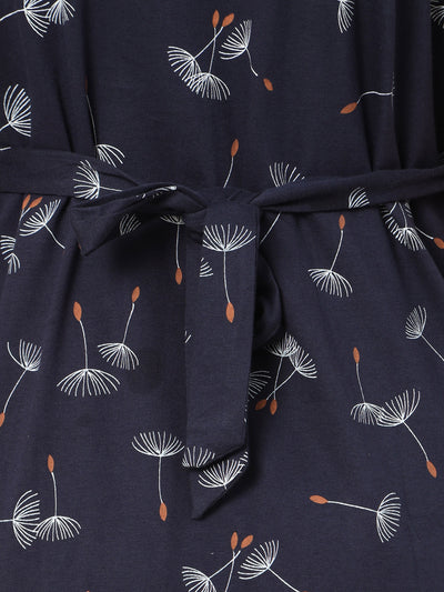 Hosiery Cotton Maternity Nighty Dark Blue