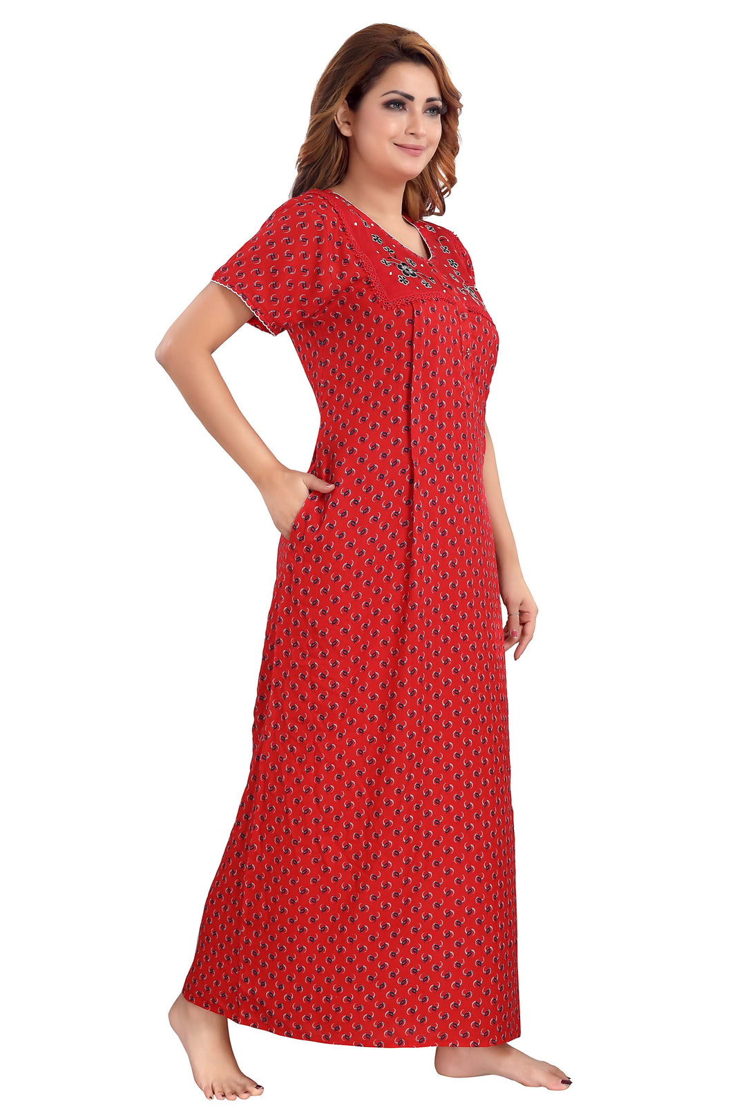 Alpine  Maternity Feeding Nighty | Red