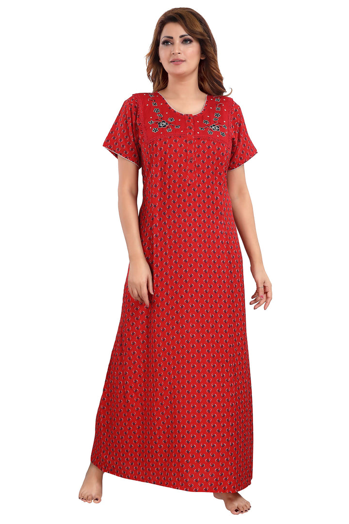 Alpine  Maternity Feeding Nighty | Red