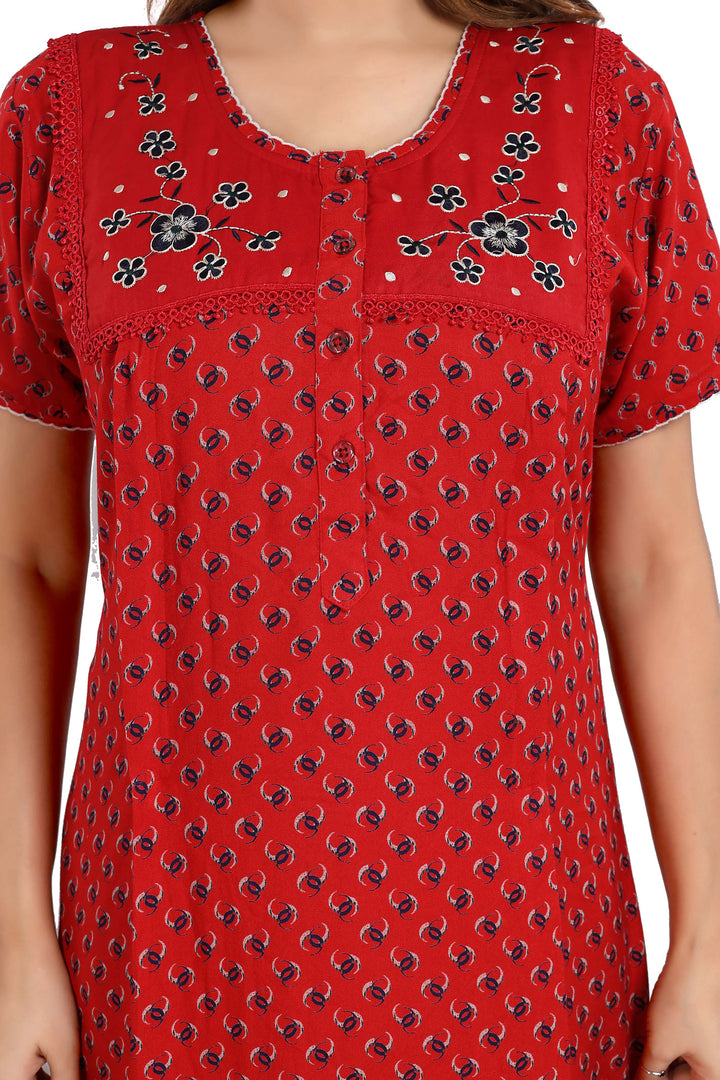 Alpine  Maternity Feeding Nighty | Red