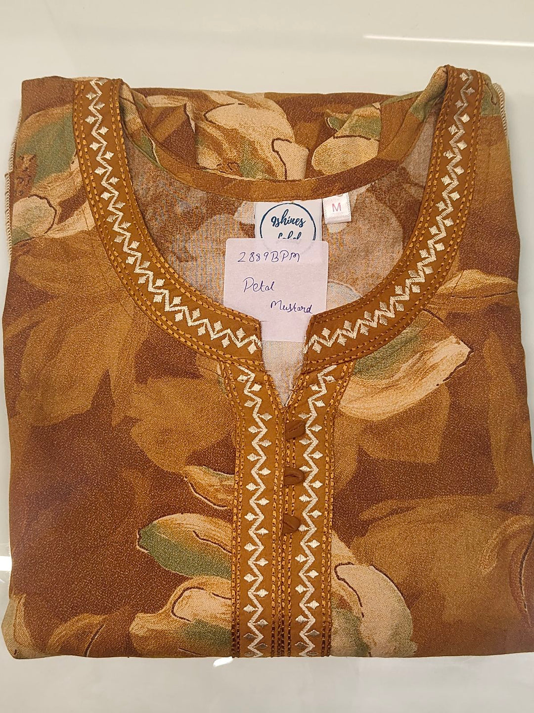 Petal Mustard Floral Print Designer Nighty for Women Relaxed Fit