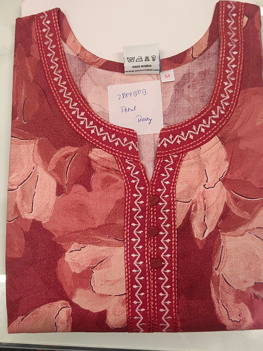 Petal Berry Floral Print Designer Nighty for Women Comfortable