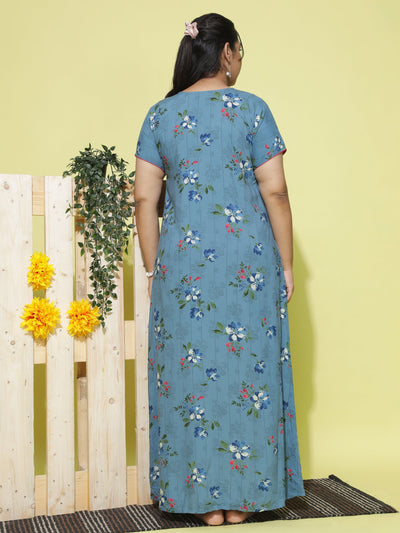 Viscose Designer Nighty Pearl Blue