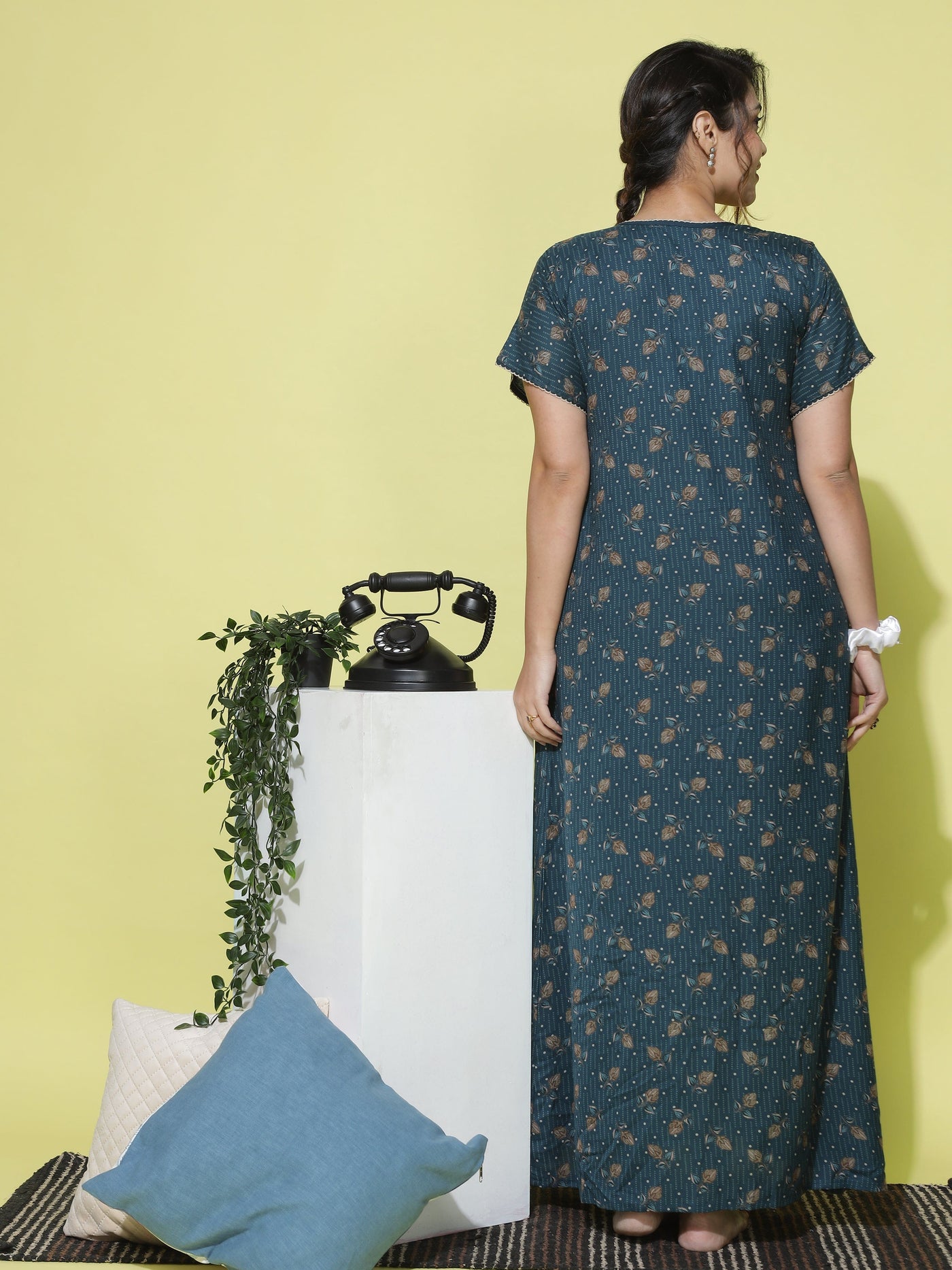 Alpine Designer Maxi Rama Blue Nighty