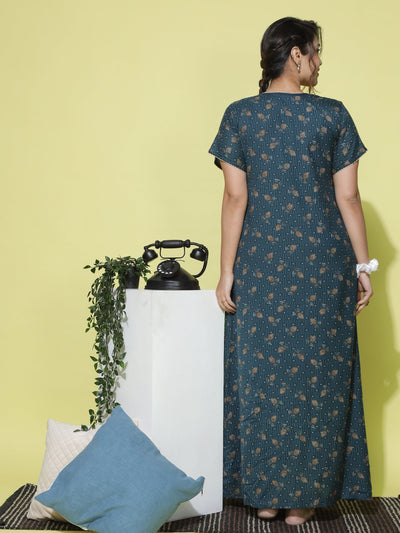 Alpine Designer Maxi Rama Blue Nighty