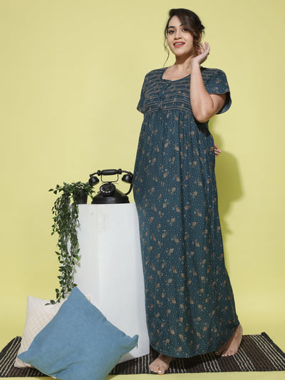 Alpine Designer Maxi Rama Blue Nighty