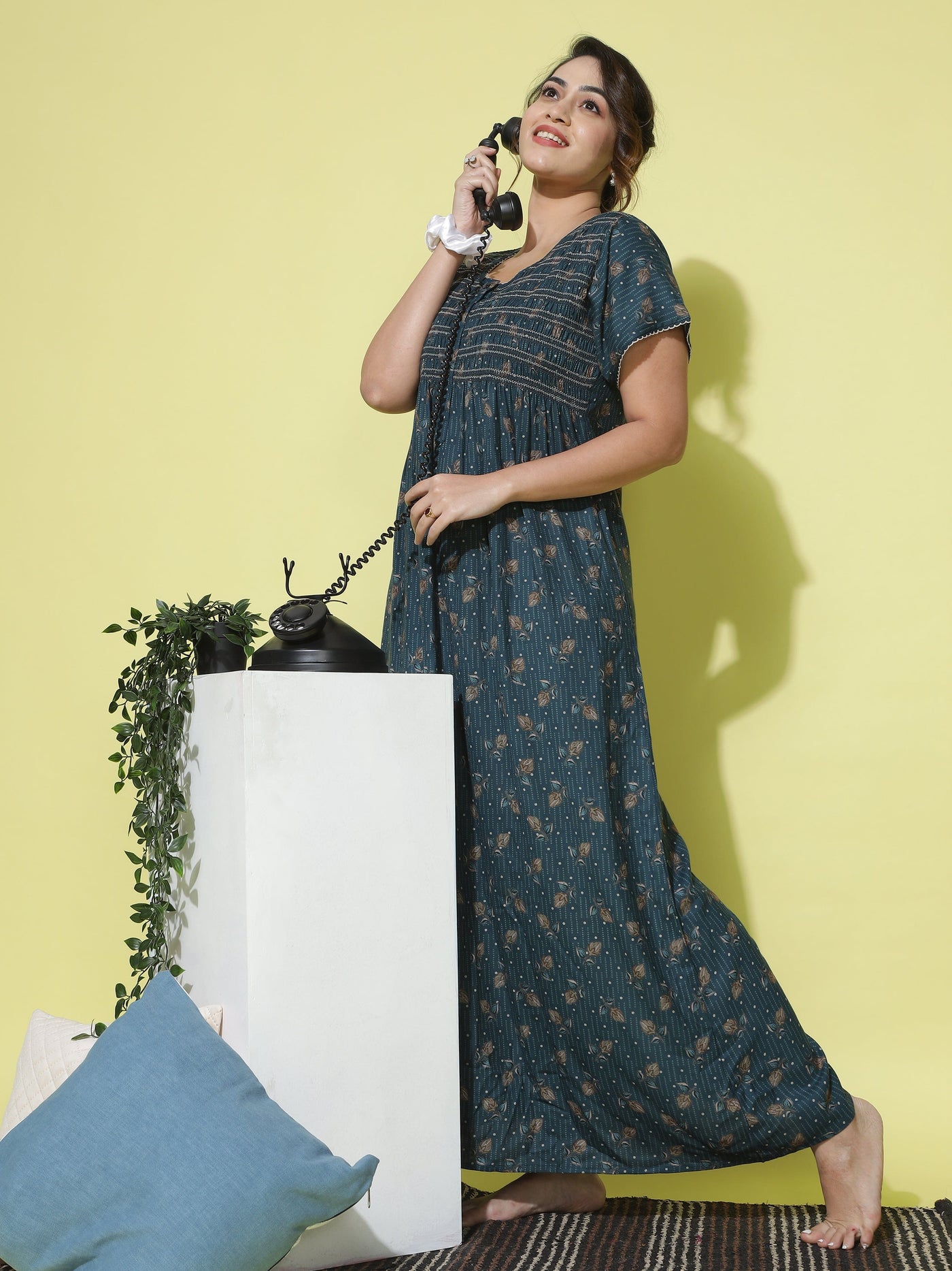 Alpine Designer Maxi Rama Blue Nighty