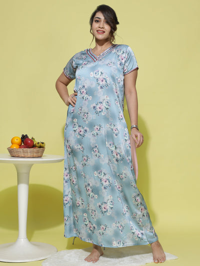 Satin Designer Blue Nighty