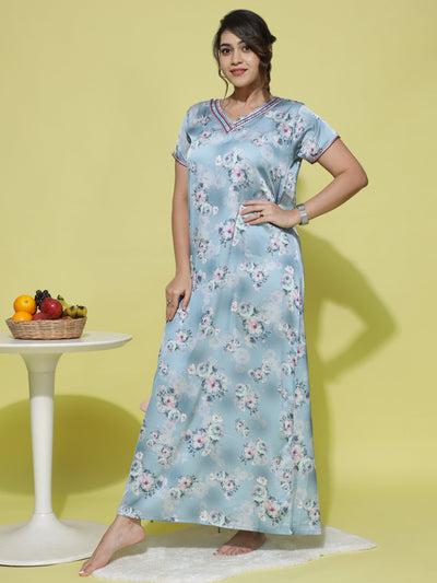 Satin Designer Blue Nighty