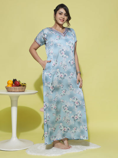 Satin Designer Blue Nighty