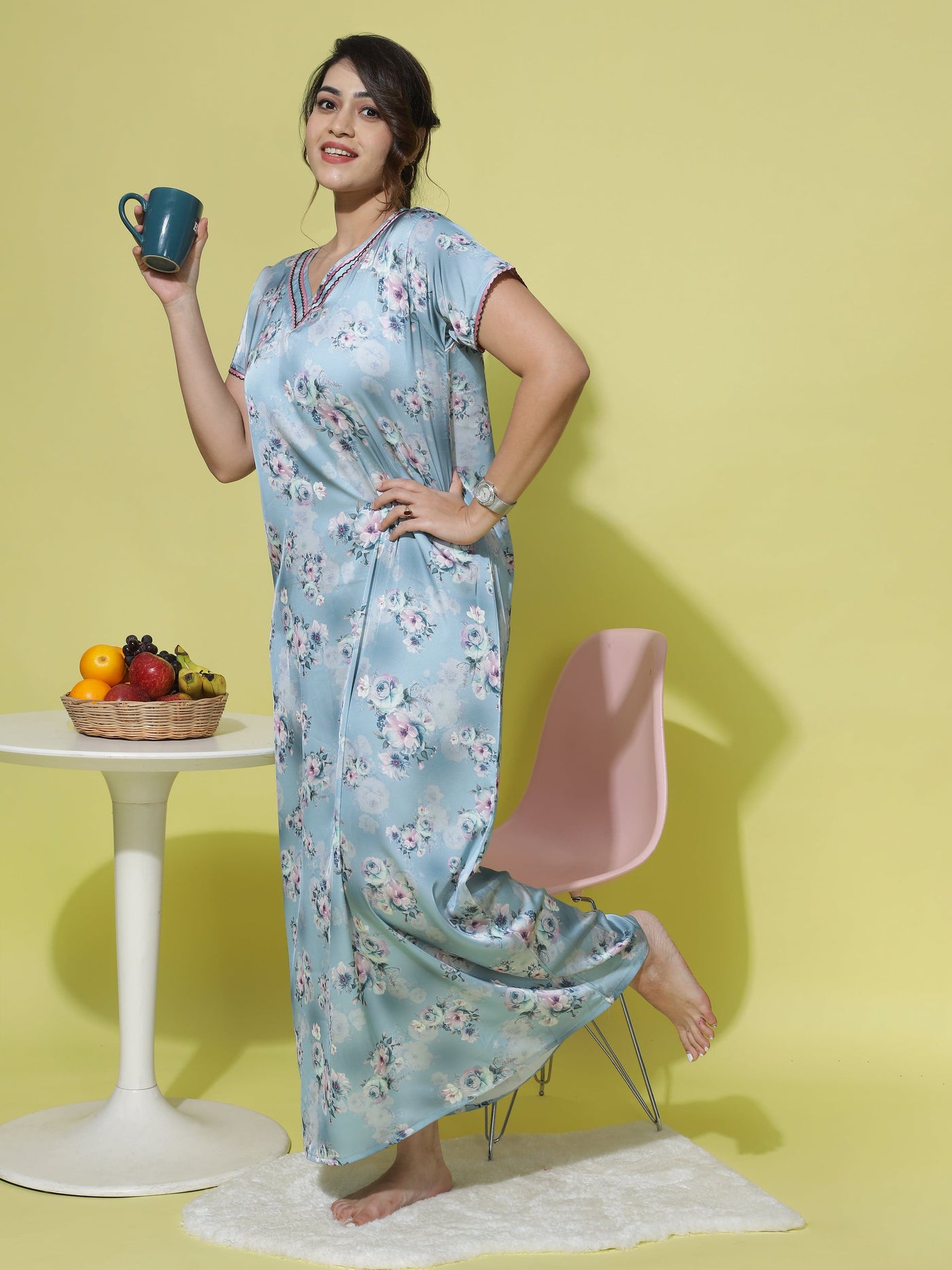 Satin Designer Blue Nighty