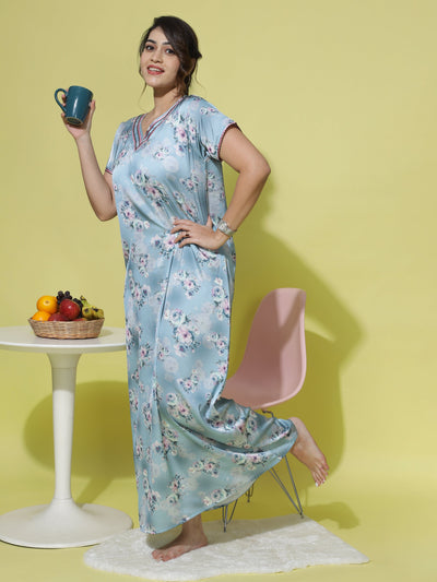 Satin Designer Blue Nighty