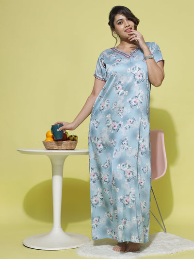 Satin Designer Blue Nighty
