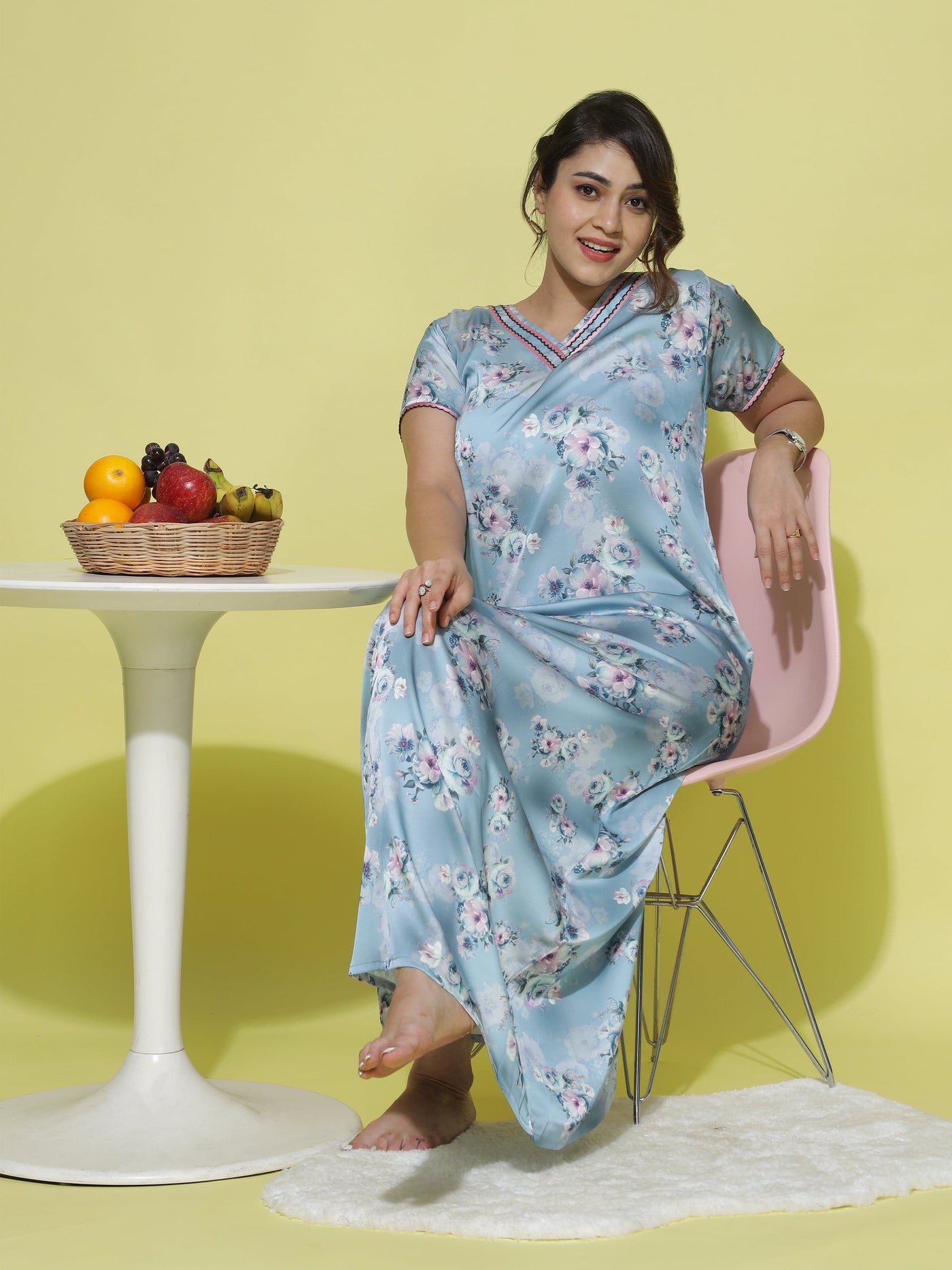 Satin Designer Blue Nighty