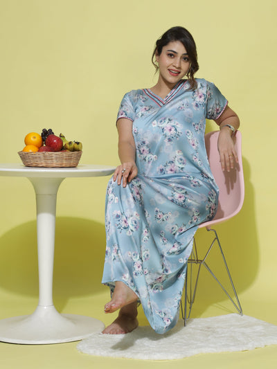Satin Designer Blue Nighty