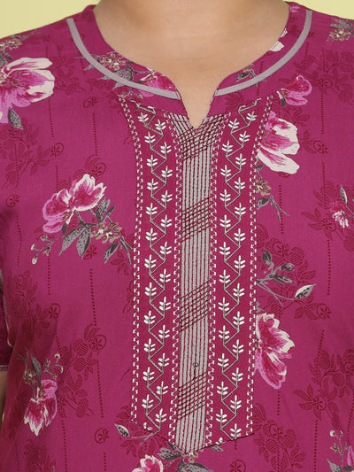Viscose Designer Nighty Maroon