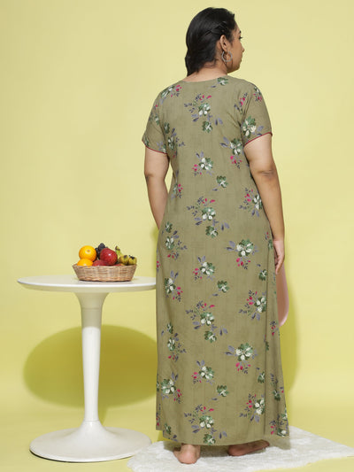 Viscose Designer Nighty Pista Green