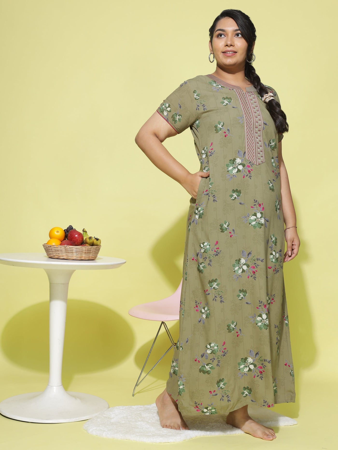 Viscose Designer Nighty Pista Green