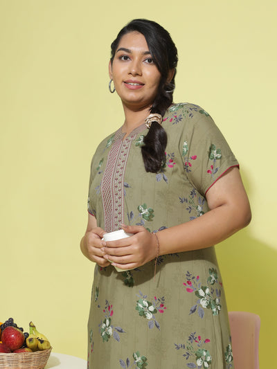 Viscose Designer Nighty Pista Green