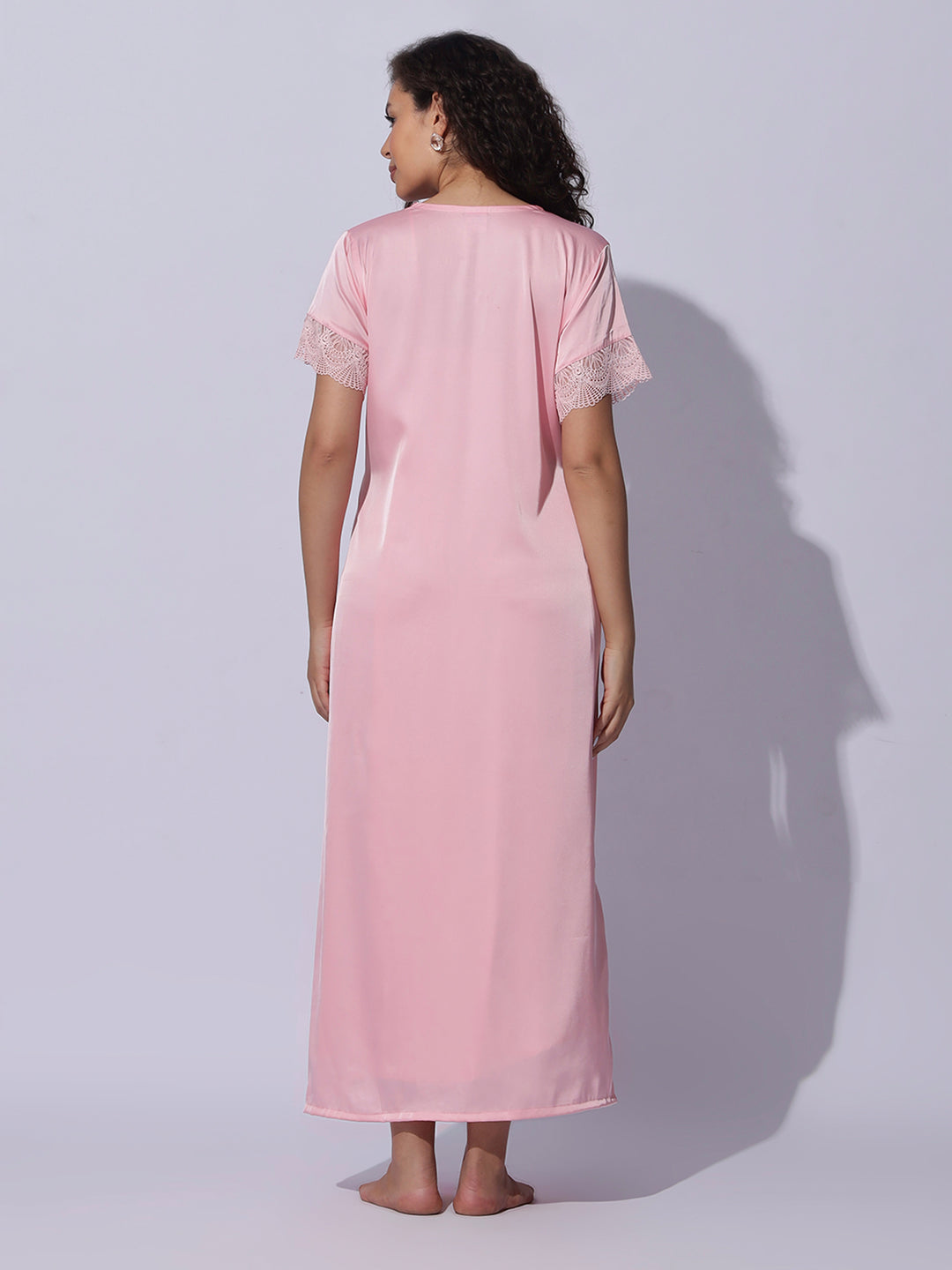 Satin Lace Robe Night Gown Set for Women Soft Elegant Sleepwear