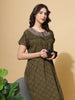 Forest Green Crush Designer Nighty Dress