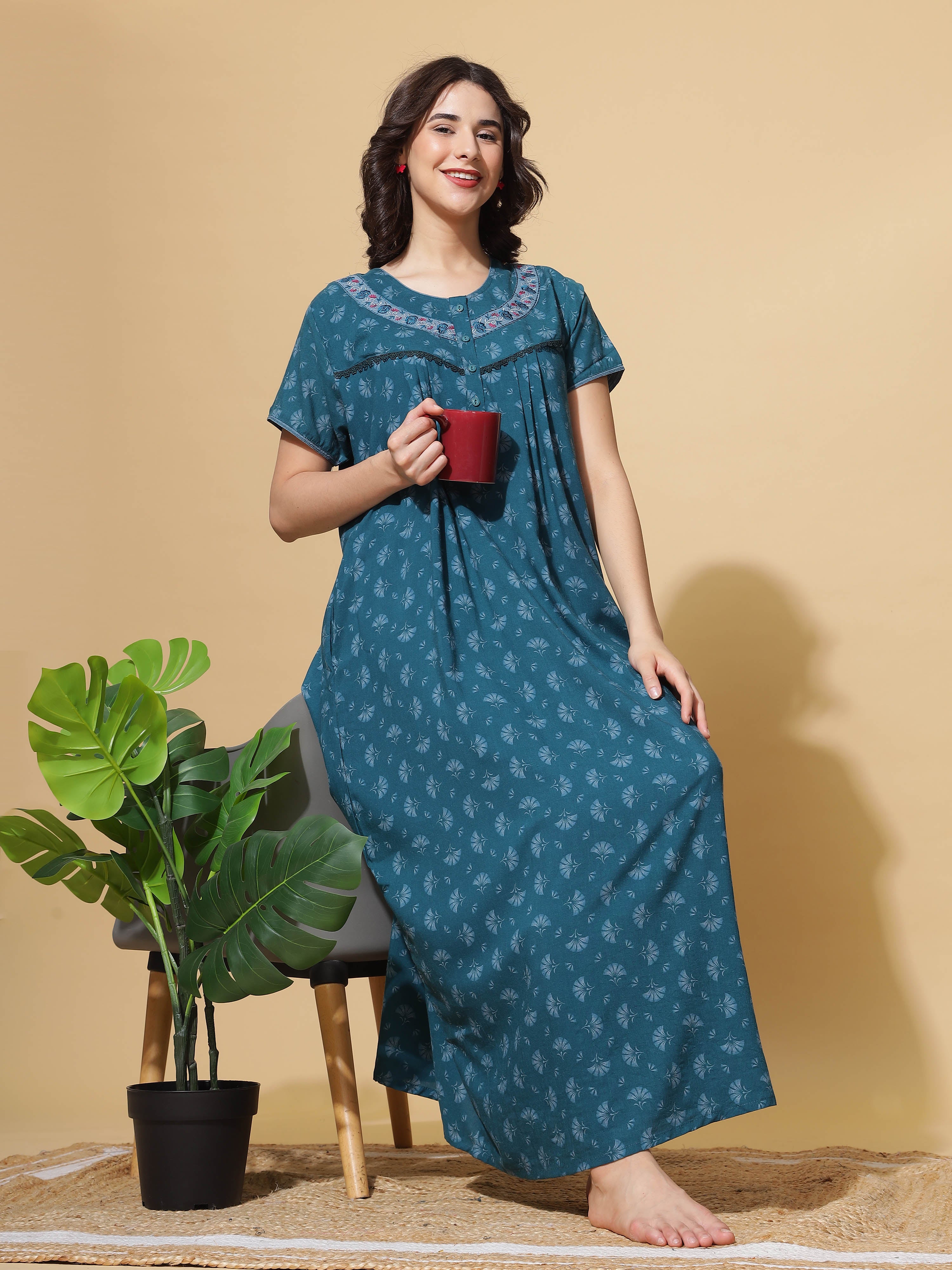 Shop Pretty Green Crush Cotton Nighty For Women Online 9shines label