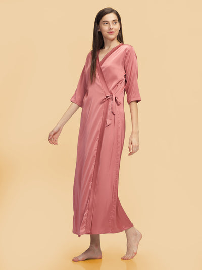 Lycra Round neck Dress Rani Pink