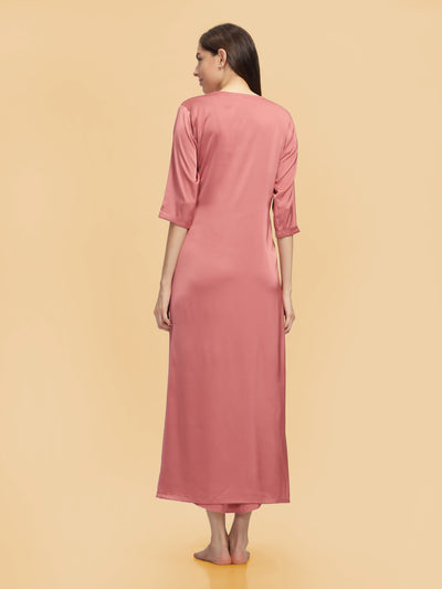 Lycra Round neck Dress Rani Pink