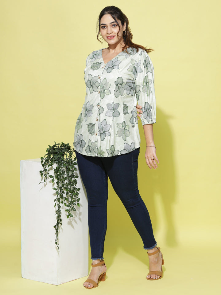  Casual Tops  V Neck Tops - Buy Trendy Mint Green Cotton Top Online- 9shines label 