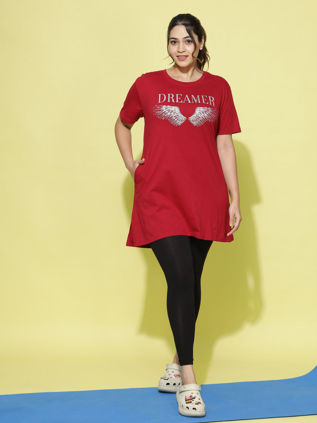  Plus Long T-shirt  Big Size T Shirts - Buy Red Hosiery Cotton T Shirt Online- 9shines label 