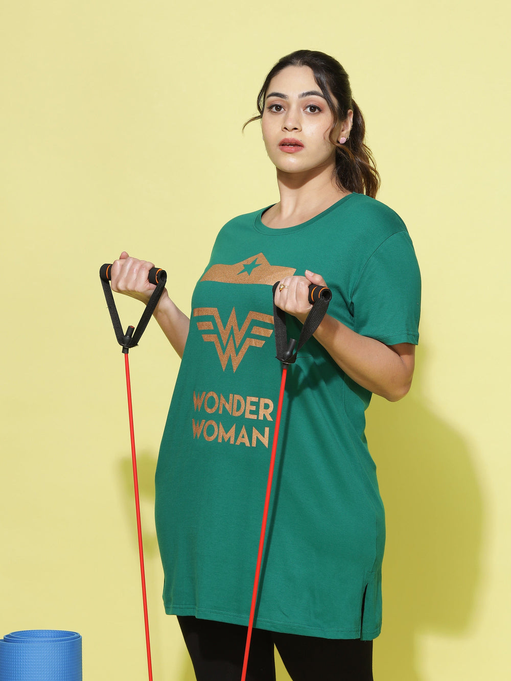 Plus Long T-shirt  Plus Size T Shirts For Womens India - Buy Green Cotton T Shirt- 9shines label 