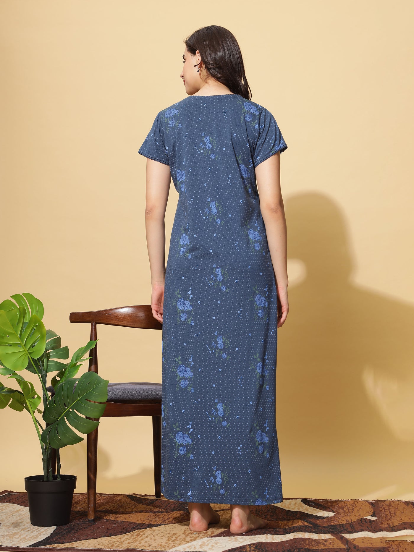 Polyester Floral Printed Dress Baby Pink